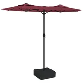 Parasole ogrodowe - Parasol ogrodowy podwójny z LED, bordowy, 316x240 cm Lumarko - miniaturka - grafika 1