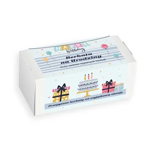 Gotowy zestaw prezentowy „Happy Birthday“ herbata sypana PREMIUM różne smaki 20szt. prezent upominek na urodziny dla kobiety faceta mężczyzny mamy t.. - Zestawy upominkowe - miniaturka - grafika 1