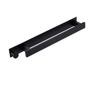 Wieszaki łazienkowe - Wieszak na ręczniki montowany na ścianie bez konieczności wiercenia, wieszak na ręczniki ze stali nierdzewnej 304 do łazienki i kuchni (czarny, 40 cm - miniaturka - grafika 1