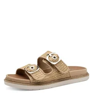 Klapki i japonki damskie - Tamaris Klapki damskie, wegańskie, płaskie, Tan, 42 EU - miniaturka - grafika 1