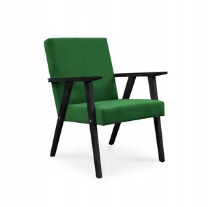Fotel Lisek Prl zielony noga czarna - Fotele - miniaturka - grafika 1