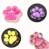 Zabawki sensoryczne - ŚWIECĄCY GNIOTEK SQUISHY ANTYSTRESOWY KOCIA ŁAPKA MIX 1SZT - miniaturka - grafika 1