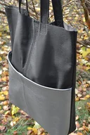 Torebki damskie - Dwukolorowa torba z dużą kieszenią - miniaturka - grafika 1