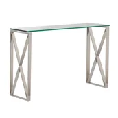 Konsole i sekretarzyki - Dekoria.pl Dekoria.pl Konsola Senso silver 120x40x80cm 120 × 40 × 80 cm 006-597 - miniaturka - grafika 1