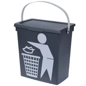 Kosze wiklinowe - Kosz na śmieci pojemnik szary Bio 12 L - miniaturka - grafika 1