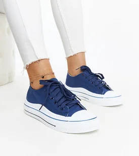 Granatowe trampki na platformie Anbarin-38 - Trampki damskie - miniaturka - grafika 1