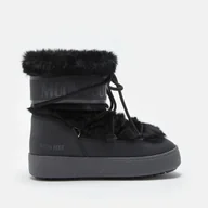 Śniegowce damskie - MOON BOOT LTRACK LOW BLACK FAUX-FUR BOOTS 80D2450130N001 - miniaturka - grafika 1
