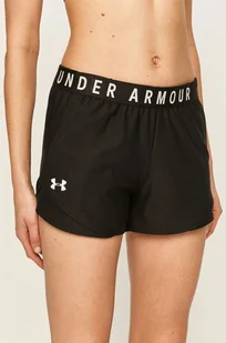 Under Armour Szorty 1344552 damskie kolor czarny z aplikacją medium waist - Spodenki damskie - miniaturka - grafika 1