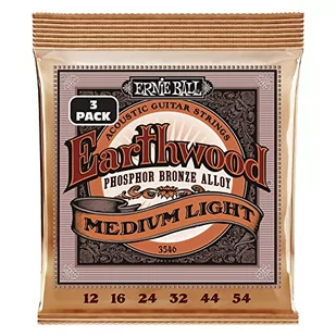 Ernie Ball Earthwood Medium Light Phosphor Bronze Acoustic Guitar Strings 3 Pack - 12-54 Gauge - Struny gitarowe  - miniaturka - grafika 1