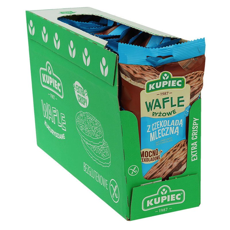 Zestaw 12 szt. wafle ryżowe z czekoladą mleczną 60g