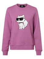 Bluzy damskie - KARL LAGERFELD - Damska bluza nierozpinana, lila - miniaturka - grafika 1