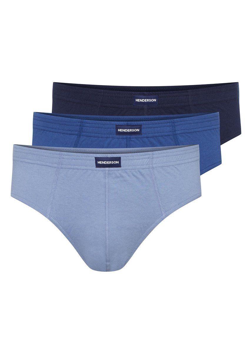 Majtki męskie slipy Classic Henderson 3-pak granatowy, niebieski, błękitny M