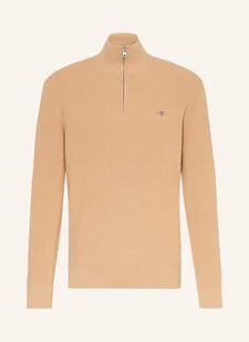 Gant Sweter Typu Troyer beige - GANT - Swetry męskie - miniaturka - grafika 1