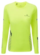 Koszulki sportowe damskie - RONHILL Koszulka do biegania damska z długim rękawem WOMENS TECH AFTERHOURS L/S TEE fluo żółta - miniaturka - grafika 1