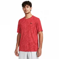 Koszulki sportowe męskie - Męska koszulka treningowa Under Armour UA Tech Vent Geode SS - czerwona - UNDER ARMOUR - miniaturka - grafika 1