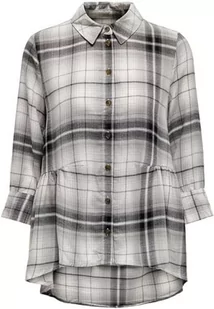 ONLY koszula damska w kratkę, Black/Aop: white Check, XS - Koszule damskie - miniaturka - grafika 1