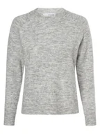 Swetry damskie - Selected Femme - Sweter damski z dodatkiem alpaki  SLFLulu, szary - miniaturka - grafika 1