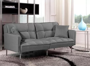 Sofa pikowana rozkładana ELIOR Barton, popiel, 58x193x85-105 cm - Sofy i kanapy - miniaturka - grafika 1