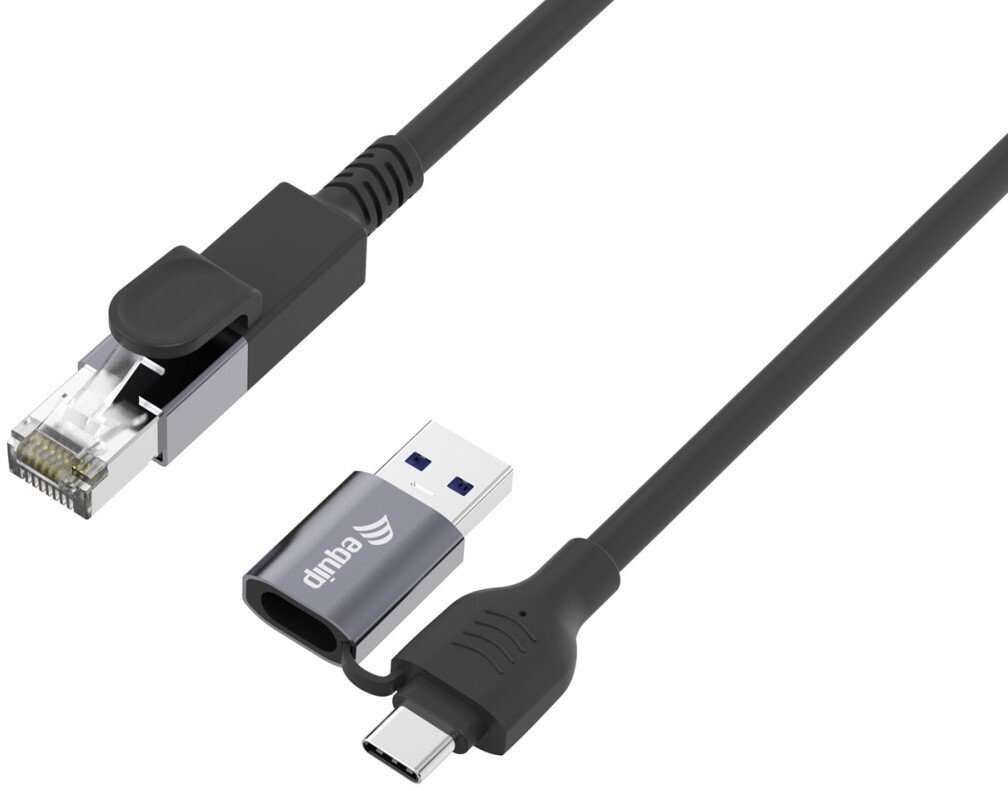 Adapter USB Equip Equip Adapter GigaBit USB-C+A->RJ45 St/St 5.00m schwarz 133104