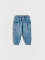 Spodenki dla niemowląt - Reserved - Jeansy jogger cargo - niebieski - miniaturka - grafika 1