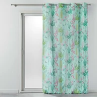 Zasłony - Douceur d'intérieur Douceur dintérieur Zasłona okienna FRESH GARDEN 140 x 260 cm miętowa z motywem roślinnym 1608607 - miniaturka - grafika 1
