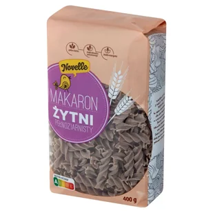 Novelle Makaron żytni pełnoziarnisty świdry 400 g - Makaron - miniaturka - grafika 1