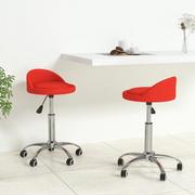 Krzesła - vidaXL Obrotowe krzesła stołowe 2 szt. czerwone sztuczna skóra 333621 - miniaturka - grafika 1