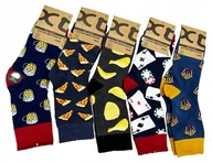 Skarpetki męskie - ﻿5 Par Skarpety Męskie Śmieszne Wysokie Skarpetki BAWEŁNIANE 43-46 MODNE - miniaturka - grafika 1