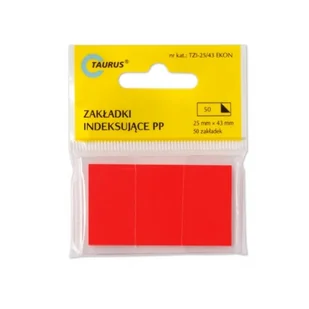 Zakładki indeksujące TAURUS 25ｘ43mm czerwone 50 szt. - Zakładki indeksujące - miniaturka - grafika 1