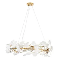 Lampy sufitowe - Wisząca lampa BOTANIKA XY080P-80 Step do jadalni glamour biała złota - miniaturka - grafika 1