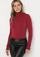Swetry damskie - Bordowy Golf Sweter z Wiskozą i Kaszmirem Zailaya - miniaturka - grafika 1