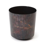 Donice - LAMELA Osłonka doniczki plastikowa Solo 25 cm ciemna rdza - miniaturka - grafika 1