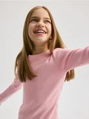 Swetry dla dziewczynek - Reserved - Sweter z wiskozą - różowy - miniaturka - grafika 1