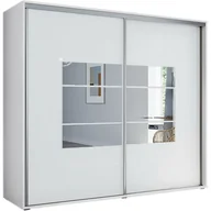 Szafy - Szafa Przesuwna 230 A2 Skąpski Meble Biały, Grafit, 245 cm - miniaturka - grafika 1