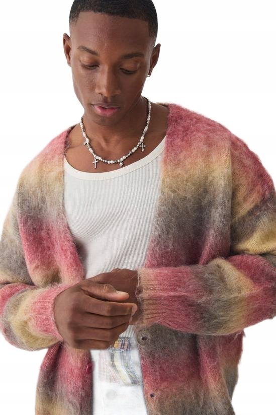 BOOHOOMAN SWETER MĘSKI MELANŻOWY WKŁADANY PRZEZ GŁOWĘ L Z3A