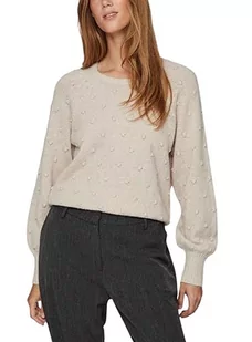 Vila Vituli L/S O-Neck Knit Top/Su/Pb sweter z dzianiny, beżowy, XS - Swetry damskie - miniaturka - grafika 1
