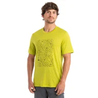 Bielizna sportowa męska - Męska koszulka termoaktywna Icebreaker Merino 150 Tech Lite II SS Alpine Crossing bio lime - S - miniaturka - grafika 1