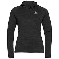 Bluzy damskie - Odlo Damska bluza z kapturem midlayer Millennium ELEMENT sweter, czarny melanż 312961 - miniaturka - grafika 1