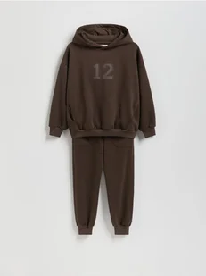 Reserved - Dzianinowy komplet z bawełną - ciemnobrązowy - Bluzy dla chłopców - miniaturka - grafika 1