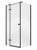 Kabiny prysznicowe - Czarna prostokątna kabina prysznicowa 120x90 lewa Pixa Black Besco - miniaturka - grafika 1
