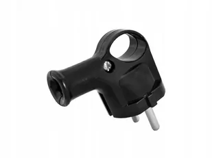 Wtyczka kątowa z uchem z/u 16A 250V UNISCHUKO czarna WT-40-2 - Kostki, złączki, wtyczki - miniaturka - grafika 1