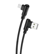 Kable - Kabel kątowy USB do Micro USB Foneng X70, 3A, 1m (czarny) - miniaturka - grafika 1