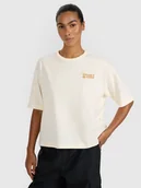 Koszulki i topy damskie - 4F T-shirt oversize z nadrukiem damski - beżowy L - miniaturka - grafika 1