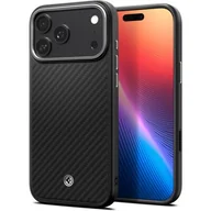 Etui i futerały do telefonów - Etui SPIGEN Enzo Aramid T Mag MagSafe do Apple iPhone 17 Pro Max Czarno-srebrny - miniaturka - grafika 1