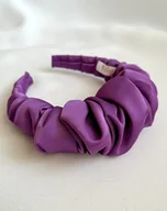 Ozdoby do włosów - Fioletowa opaska marszczona Iva maxi - miniaturka - grafika 1