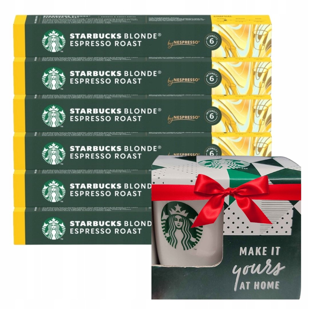 Starbucks Nespresso Blonde Espresso kawa 6x 10 szt Kubeczek do espresso