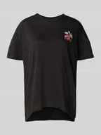 Koszulki i topy damskie - T-shirt o kroju oversized z czystej bawełny model ‘RIE LIFE’ - miniaturka - grafika 1