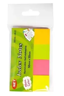 Zakładki indeksujące neon 4x50K - NET - Zakładki do książek - miniaturka - grafika 1