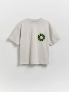 Reserved - Bawełniany t-shirt z nadrukiem - jasnoszary - Koszulki dla chłopców - miniaturka - grafika 1
