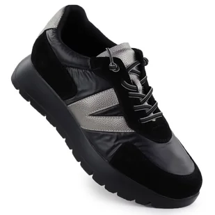 Półbuty sportowe damskie na platformie czarne Vinceza 26-58561 - Półbuty damskie - miniaturka - grafika 1